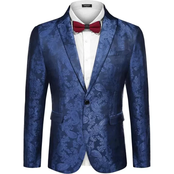 COOFANDY Men's Floral Tuxedo Jacket Paisley Notch Lapel Stylish Suit Blazer Jacket for Wedding, Dinner, Prom, Party