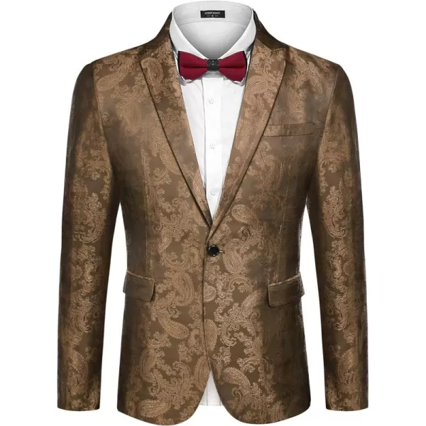 COOFANDY Men's Floral Tuxedo Jacket Paisley Notch Lapel Stylish Suit Blazer Jacket for Wedding, Dinner, Prom, Party