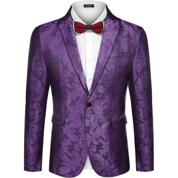 COOFANDY Men's Floral Tuxedo Jacket Paisley Notch Lapel Stylish Suit Blazer Jacket for Wedding, Dinner, Prom, Party