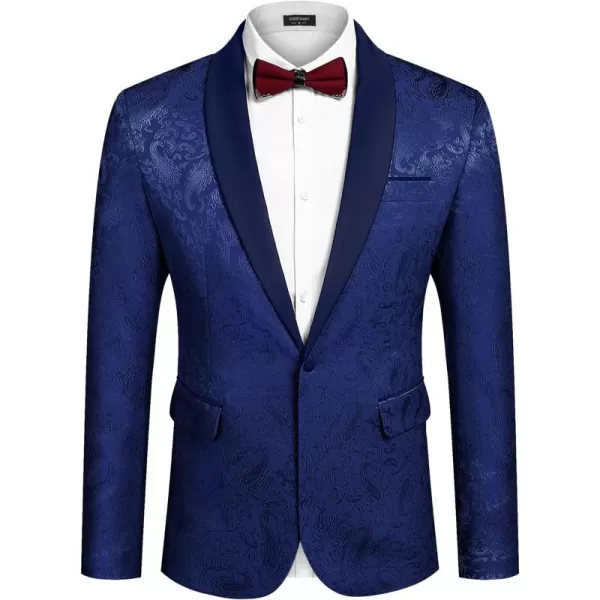 COOFANDY Men's Floral Tuxedo Jacket Paisley Shawl Lapel Stylish Suit Blazer Jacket for Wedding, Dinner, Party, Prom