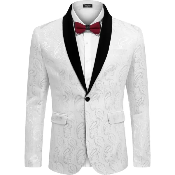 COOFANDY Mens Floral Tuxedo Jacket Paisley Shawl Lapel Suit Blazer Jacket for Dinner,Prom,Wedding