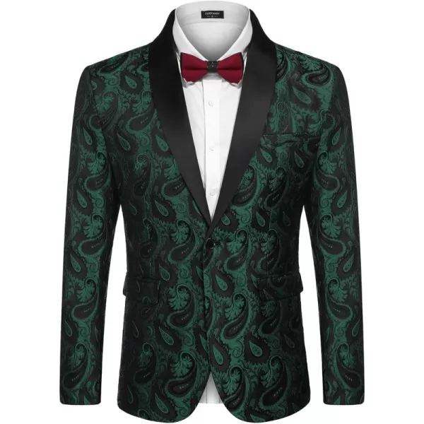 COOFANDY Mens Floral Tuxedo Jacket Paisley Shawl Lapel Suit Blazer Jacket for Dinner,Prom,Wedding