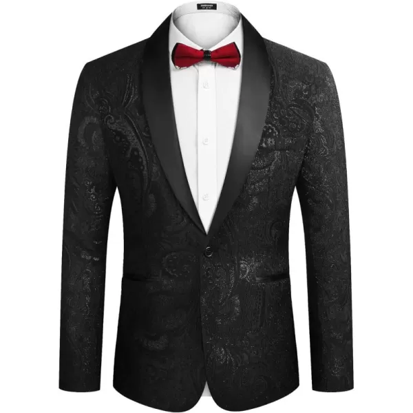 COOFANDY Men's Floral Tuxedo Jacket Slim Fit Luxury Embroidered Dress Suit Jacket for Party Dinner Wedding