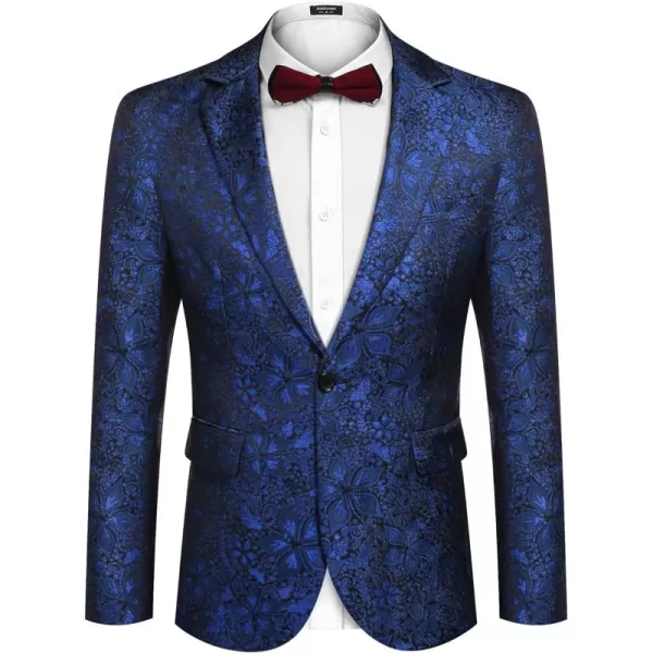 COOFANDY Mens Floral Tuxedo Jackets Slim Fit Suit Blazer Jacket for Dinner Prom Wedding