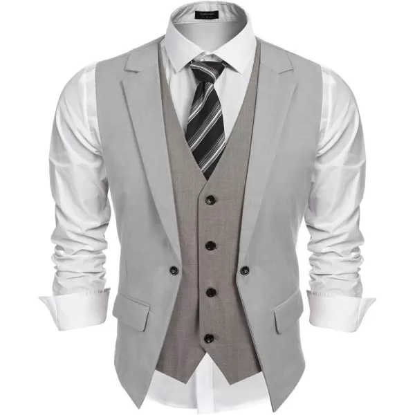 COOFANDY Men's Formal Fashion Vest Layered Waistcoat Business Dress Suit Vests for Wedding