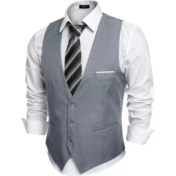 COOFANDY Men's Formal Suit Vest Slim Fit Casual Business Dress Waistcoat Vest