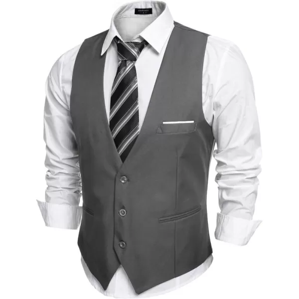 COOFANDY Men's Formal Suit Vest Slim Fit Casual Business Dress Waistcoat Vest