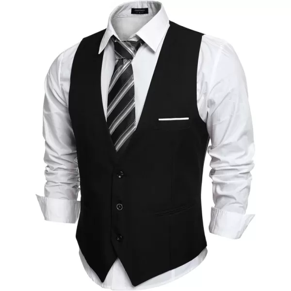 COOFANDY Men's Formal Suit Vest Slim Fit Casual Business Dress Waistcoat Vest