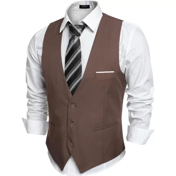 COOFANDY Men's Formal Suit Vest Slim Fit Casual Business Dress Waistcoat Vest
