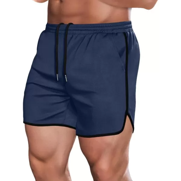 COOFANDY Men's Gym Workout Shorts 5 Inch 2 Pack Athletic Running Shorts Quick Dry Sport Training Shorts with Pockets)