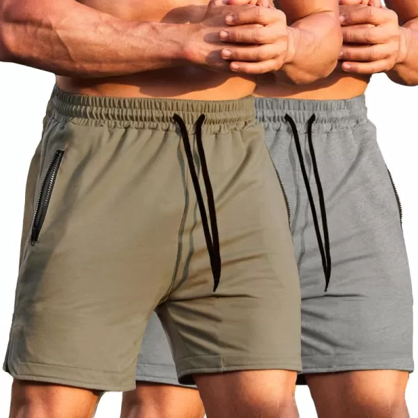 COOFANDY Men's Gym Workout Shorts Athletic Training Shorts Fitted Weightlifting Bodybuilding Shorts with Zipper Pockets