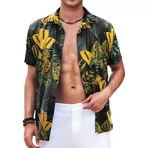 COOFANDY Men's Hawaiian Shirt Casual Short Sleeve Button Down Shirt Summer Beach Shirt