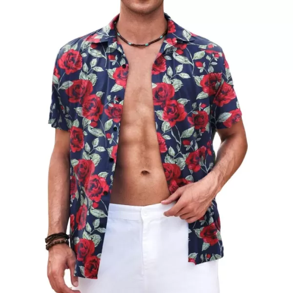 COOFANDY Men's Hawaiian Shirt Casual Short Sleeve Button Down Shirt Summer Beach Shirt