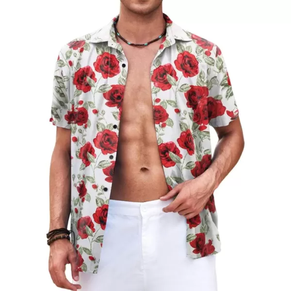 COOFANDY Men's Hawaiian Shirt Casual Short Sleeve Button Down Shirt Summer Beach Shirt