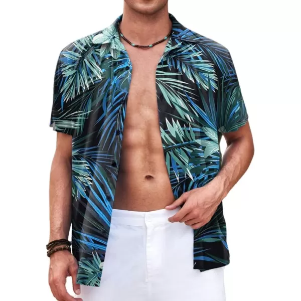 COOFANDY Men's Hawaiian Shirt Casual Short Sleeve Button Down Shirt Summer Beach Shirt