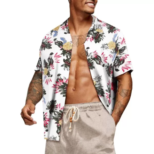 COOFANDY Men's Hawaiian Shirt Casual Short Sleeve Button Down Shirt Summer Beach Shirt