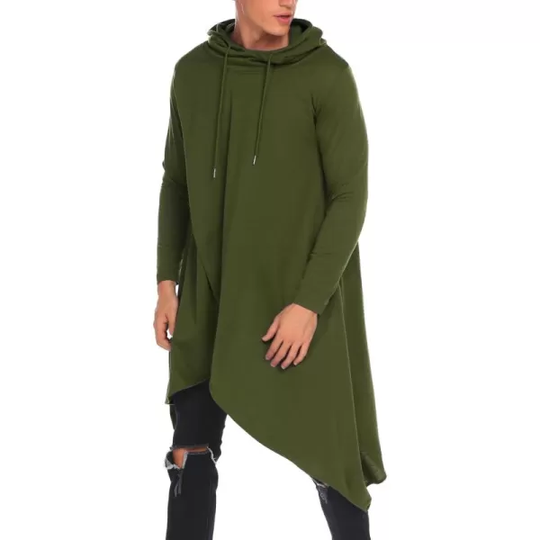 COOFANDY Men's Hooded Poncho Cape Cloak Casual Asymmetric Hem Hoodie Sweatshirts