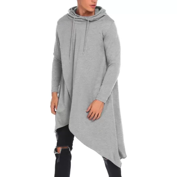COOFANDY Men's Hooded Poncho Cape Cloak Casual Asymmetric Hem Hoodie Sweatshirts