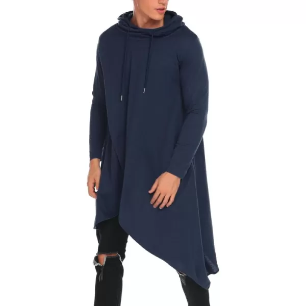 COOFANDY Men's Hooded Poncho Cape Cloak Casual Asymmetric Hem Hoodie Sweatshirts