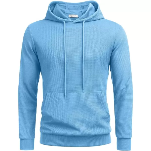 COOFANDY Men's Hooded Sweatshirts Long Sleeve Casual Pullover Hoodie Waffle Knit Sweatshirt with Pocket