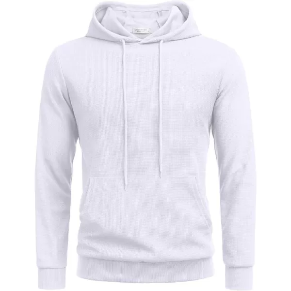 COOFANDY Men's Hooded Sweatshirts Long Sleeve Casual Pullover Hoodie Waffle Knit Sweatshirt with Pocket