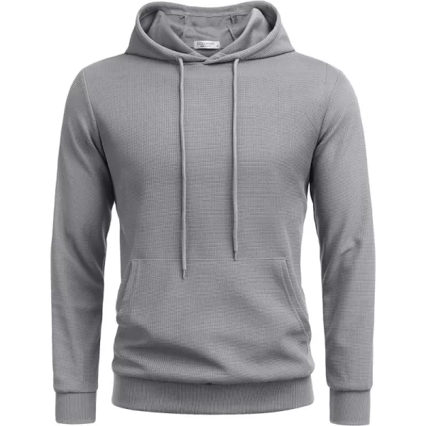 COOFANDY Men's Hooded Sweatshirts Long Sleeve Casual Pullover Hoodie Waffle Knit Sweatshirt with Pocket