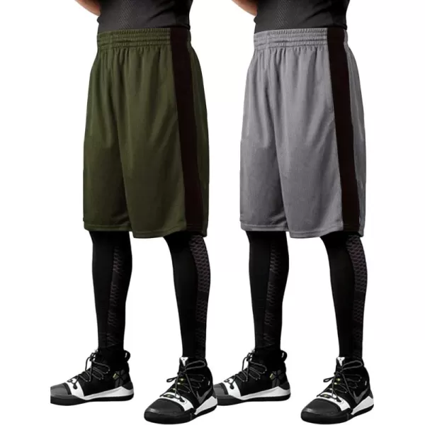 COOFANDY Mens Long Basketball Shorts Gym Athletic Workut Mesh Shorts with Pockets
