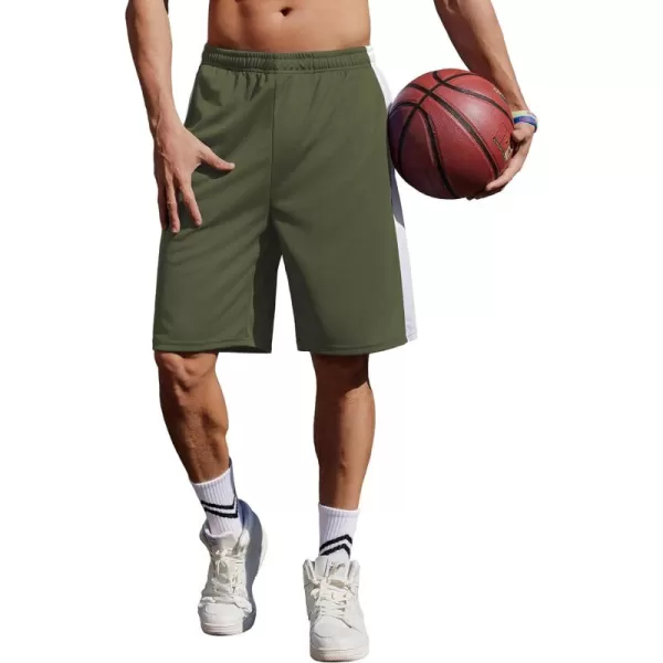 COOFANDY Mens Long Basketball Shorts Gym Athletic Workut Mesh Shorts with Pockets