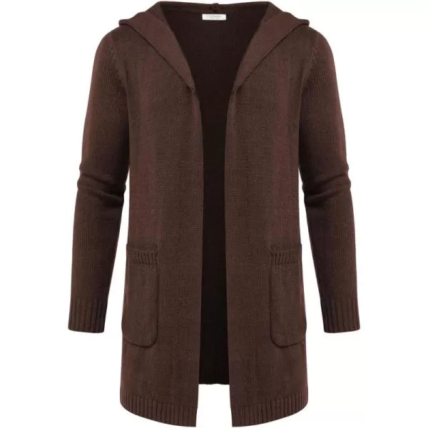 COOFANDY Mens Long Open Front Cardigan Sweater Lightweight Hooded Knitted Cardigan Sweaters with Pockets