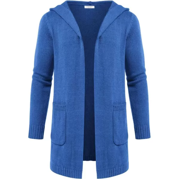 COOFANDY Mens Long Open Front Cardigan Sweater Lightweight Hooded Knitted Cardigan Sweaters with Pockets