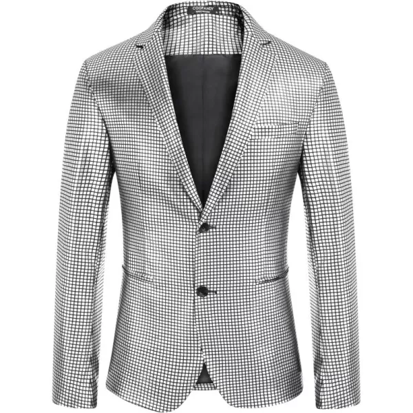 COOFANDY Mens Metallic Jacket Regular Fit Blazer Casual 70s Disco Party Sport Coat
