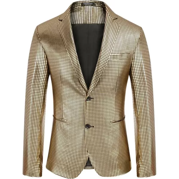COOFANDY Mens Metallic Jacket Regular Fit Blazer Casual 70s Disco Party Sport Coat