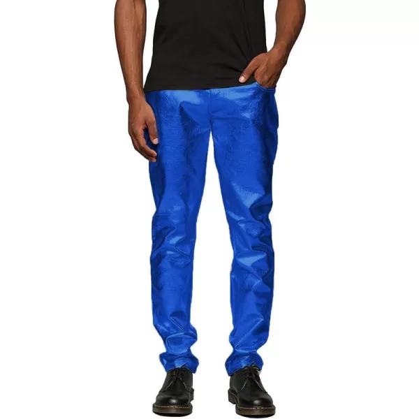 COOFANDY Mens Metallic Shiny Jeans 70‘s Party Dance Disco Nightclub Pants Straight Leg Trousers