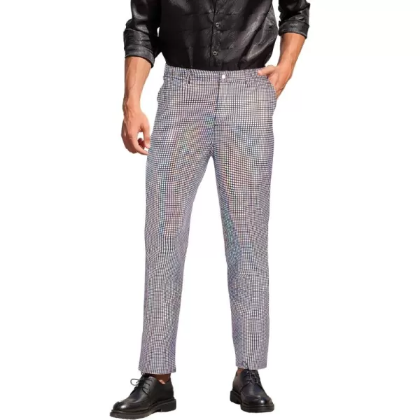 COOFANDY Mens Metallic Shiny Jeans 70‘s Party Dance Disco Nightclub Pants Straight Leg Trousers