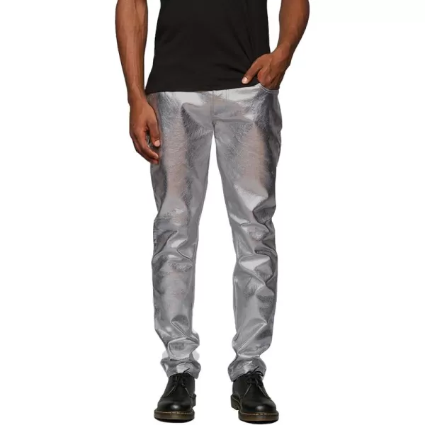 COOFANDY Mens Metallic Shiny Jeans 70‘s Party Dance Disco Nightclub Pants Straight Leg Trousers