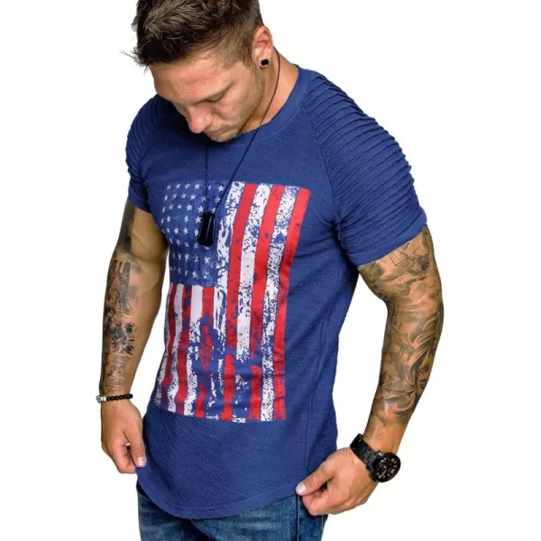 COOFANDY Men's Muscle T-Shirt Pleated Raglan Sleeve Bodybuilding Gym Tee Short Sleeve Fashion Workout Shirts Hipster Shirt