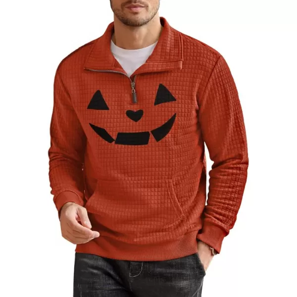 COOFANDY Men's Quarter Zip Sweatshirt Long Sleeve Casual Waffle Knit Pullover with Pocket