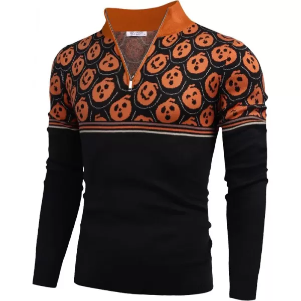 COOFANDY Men's Quarter Zip Up Sweaters Slim Fit Lightweight Mock Neck Pullover Casual Polo Sweaters
