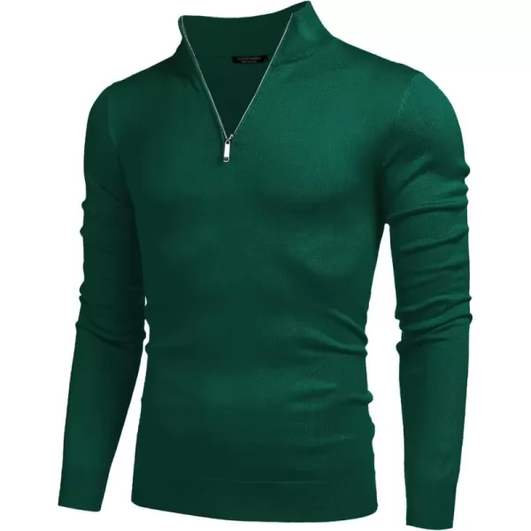 COOFANDY Men's Quarter Zip Up Sweaters Slim Fit Lightweight Mock Neck Pullover Casual Polo Sweaters
