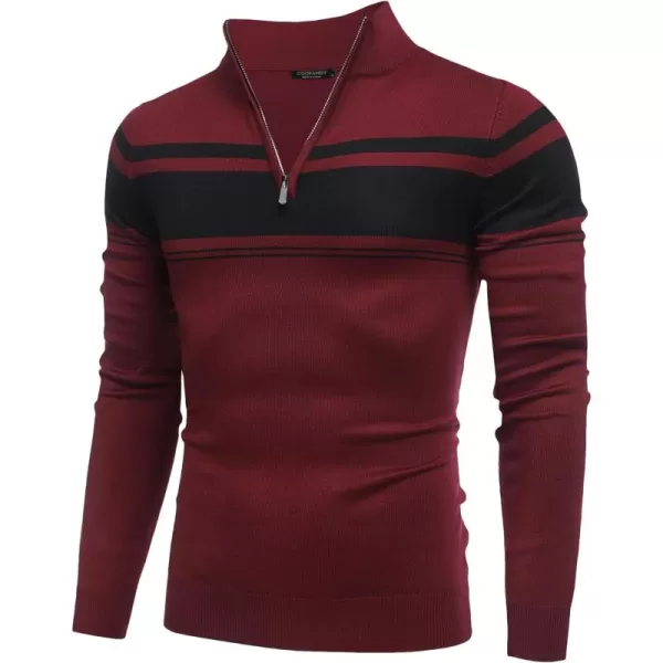 COOFANDY Men's Quarter Zip Up Sweaters Slim Fit Lightweight Mock Neck Pullover Casual Polo Sweaters