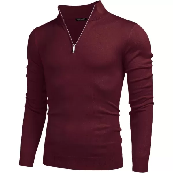 COOFANDY Men's Quarter Zip Up Sweaters Slim Fit Lightweight Mock Neck Pullover Casual Polo Sweaters