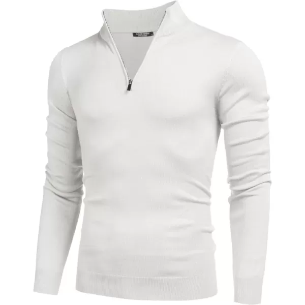 COOFANDY Men's Quarter Zip Up Sweaters Slim Fit Lightweight Mock Neck Pullover Casual Polo Sweaters