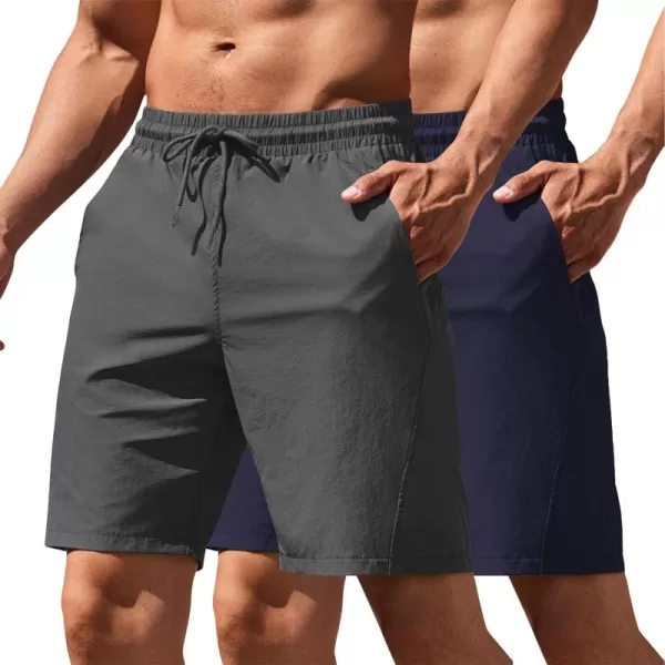 COOFANDY Men's Running Athletic Shorts 9" Gym Workout Lightweight Elastic Waist Sports Shorts
