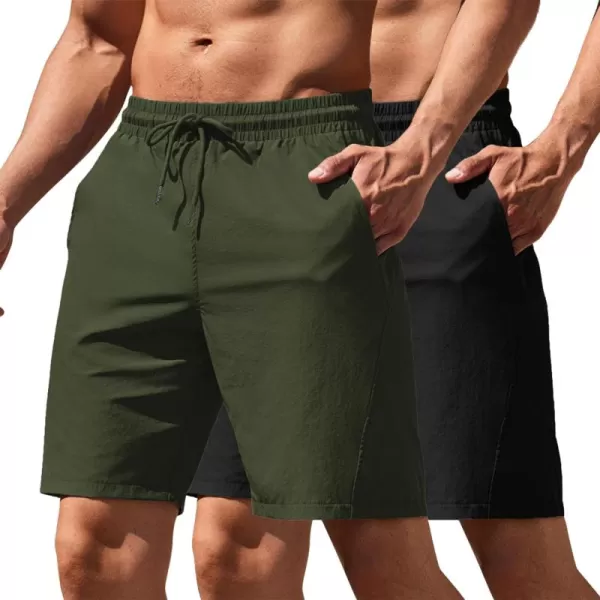 COOFANDY Men's Running Athletic Shorts 9" Gym Workout Lightweight Elastic Waist Sports Shorts
