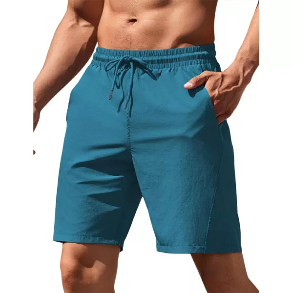 COOFANDY Men's Running Athletic Shorts 9" Gym Workout Lightweight Elastic Waist Sports Shorts