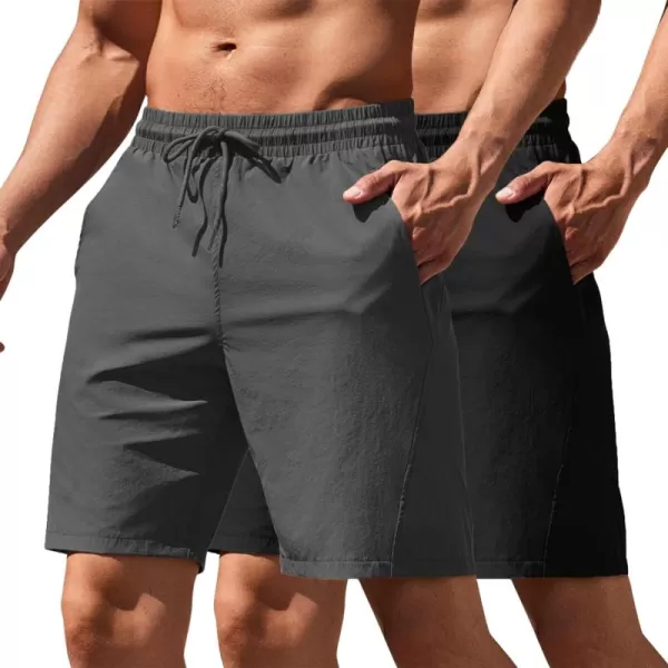COOFANDY Men's Running Athletic Shorts 9" Gym Workout Lightweight Elastic Waist Sports Shorts