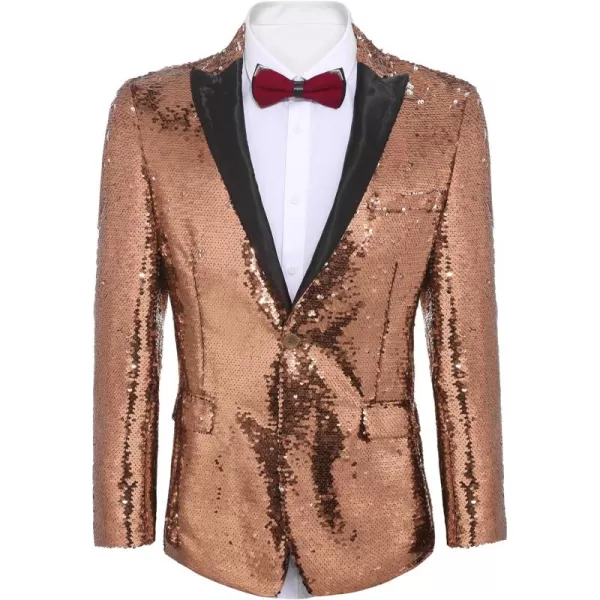 COOFANDY Mens Sequin Blazer Tuxedo Party Prom Wedding Tuxedo One Button Jacket