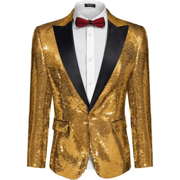 COOFANDY Mens Sequin Blazer Tuxedo Party Prom Wedding Tuxedo One Button Jacket