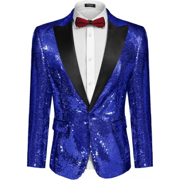 COOFANDY Mens Sequin Blazer Tuxedo Party Prom Wedding Tuxedo One Button Jacket