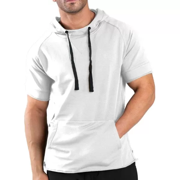 COOFANDY Men's Short Sleeve Hoodie Workout Gym Sweatshirt Muscle Fit Fashion Athletic Hoodies Pullover Cotton Hooded T-Shirts